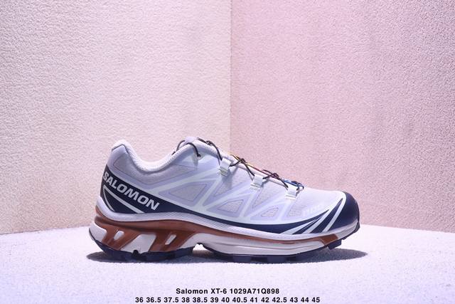 公司级Salomon萨洛蒙 Xt-6 户外越野跑鞋 鞋面采用Sensifit贴合技术 全方位贴合包裹脚型 鞋跟部鞋底牵引设计 提供强大的抓地性能 更适应野外崎岖