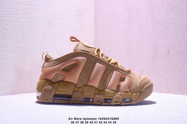 公司级：Nike Air More Uptempo Gs Barely Green 耐克皮蓬初代系列经典高街百搭休闲运动文化篮球鞋美国队配色 以流行于街头的涂鸦