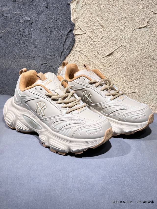 Mlb官方 登月男女情侣复古透气网慢跑鞋Ny运动老爹鞋休闲增高春夏新款Qdldxa1225