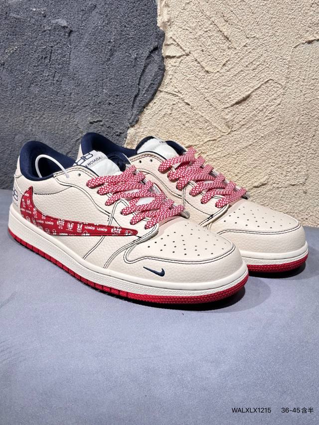 新品上市实拍 Travis Scott X Fragment Design X Air Jordan 1 Low Og Sp Aj1 乔1 低帮文化休闲板鞋 #