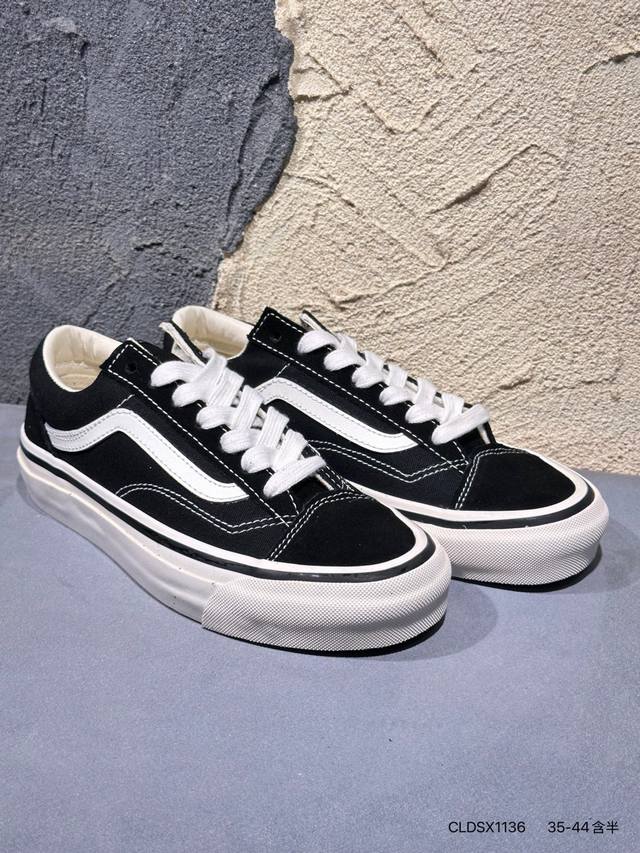 新品上市实拍 Vans Old Skool 万斯经典黑低帮休闲板鞋Cldsx1136