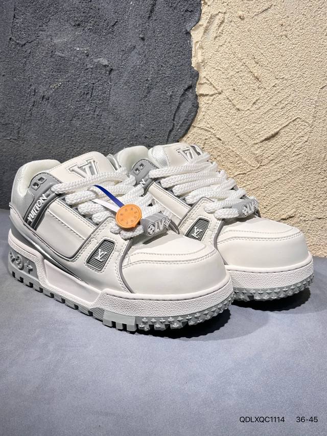 新品上市实拍 全新Lv路易威登Louis Vuitton Trainer Sneaker Low休闲运动文化百搭篮球板鞋Qdlxqc1114