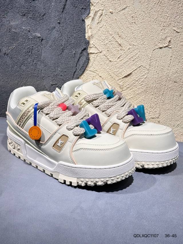 新品上市实拍 全新Lv路易威登Louis Vuitton Trainer Sneaker Low休闲运动文化百搭篮球板鞋Qdlxqc1107