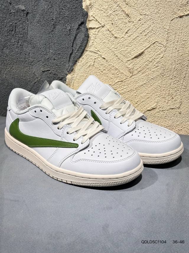 Travis Scott X Fragment Design X Air Jordan Aj1 Low Og Sp 三方联名闪电倒钩 低帮 白蓝黑 Dm7866