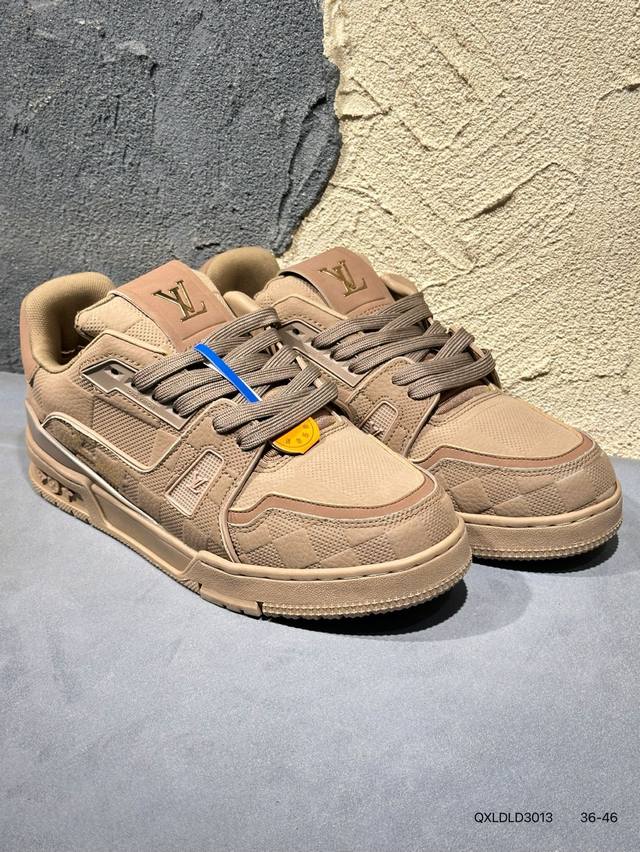 新品上市实拍 全新Lv路易威登Louis Vuitton Trainer Sneaker Low休闲运动文化百搭篮球板鞋Qxldld3013