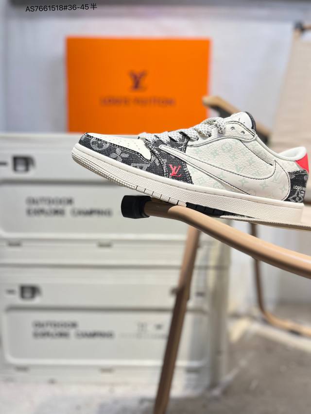 公司级头层皮Lv X 乔丹Air Jordan 1 Low Aj1低帮系列篮球鞋 官方同步配色 原装级产物 #拒绝公底 立体鞋型 细节完美 高清洁度L Cx50