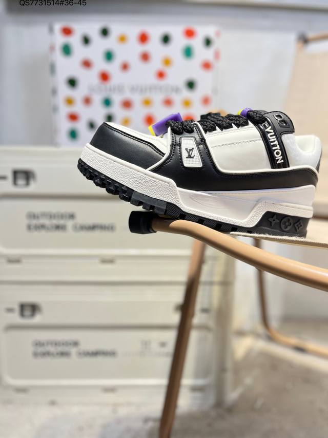 路易威登 Louis Vuitton Lv新款“胖丁”Lv Trainer最新配色运动鞋 L家 Trainer 小牛皮 篮球鞋风格运动鞋 该鞋由艺术总监 Vir