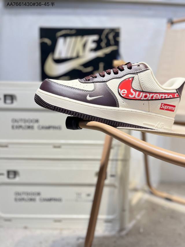 Supreme X Nk Air Force 1'07 Low 空军一号低帮休闲板鞋 #定制皮料 原楦原纸板 纯正空军版型 高清洁度 内置全掌气垫Kj1688