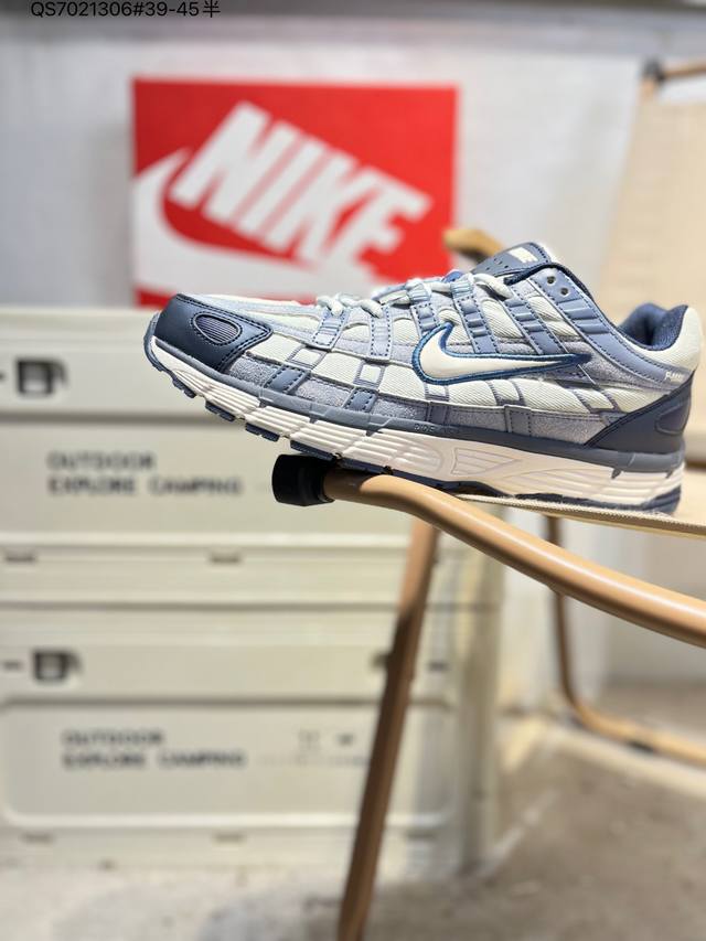 耐克 Nike P-6000 Laser Blue 复古科技个性运动老爹鞋。该鞋款鞋面采用纵横交错的覆面，重现 0 年代跑鞋风格，同时搭配缓震鞋垫，带来舒适的步
