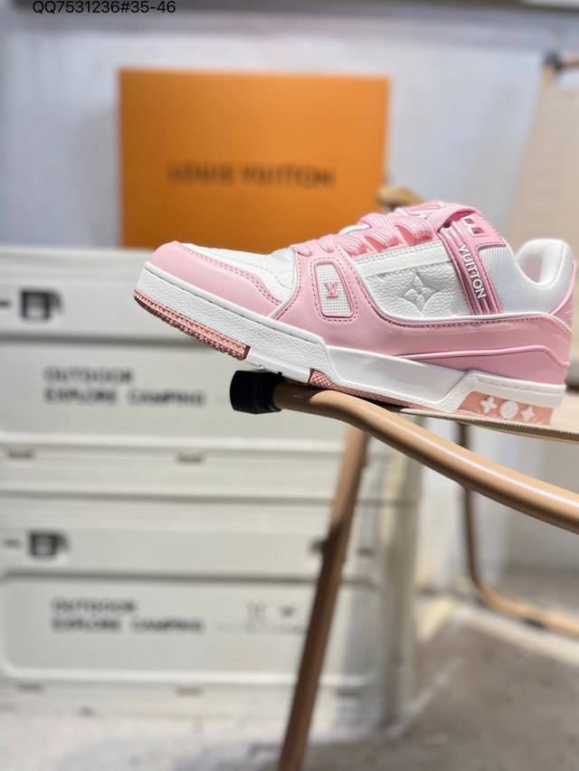 路易威登 Louis Vuitton Lv路易威登板鞋 新款 Lv Trainer最新配色运动鞋 L家 篮球鞋风格运动鞋 该鞋由艺术总监 Virgil Ablo