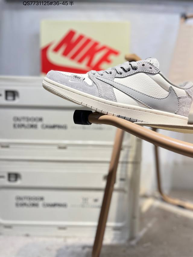 公司级头层皮斯图西 X 乔丹Air Jordan 1 Low Aj1低帮系列篮球鞋 官方同步配色 原装级产物 #拒绝公底 立体鞋型 细节完美 高清洁度Sj206