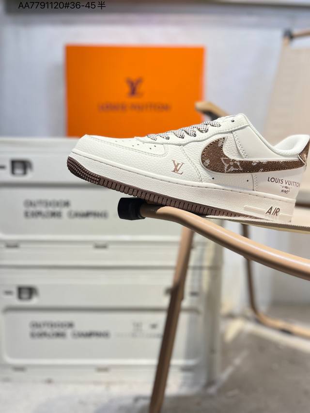 纯原头层版本Lv X Nk Air Force 1'07 Low 空军一号低帮休闲板鞋 #定制皮料 原楦原纸板 纯正空军版型 高清洁度 内置全掌气垫Sm6668