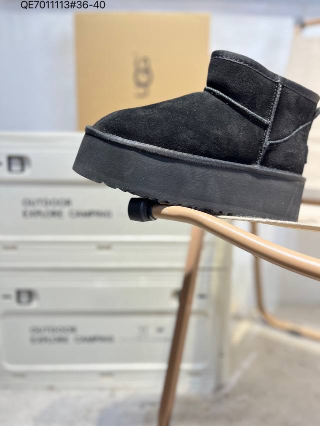 皮毛一体Ugg 雪地靴 防水麂绒皮革鞋面 美国轻奢品牌Ugg W Neuel尼瓦尔系列秋冬新款防污系列休闲保暖毛毛舒适便鞋女雪地靴1135092 Qe70111