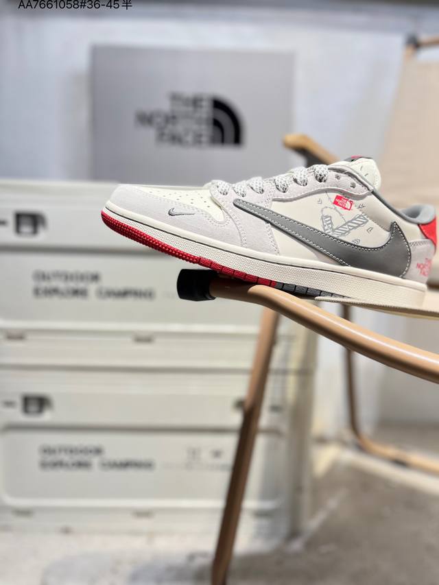 公司级头层皮北面 X 乔丹Air Jordan 1 Low Aj1低帮系列篮球鞋 官方同步配色 原装级产物 #拒绝公底 立体鞋型 细节完美 高清洁度Hs8068