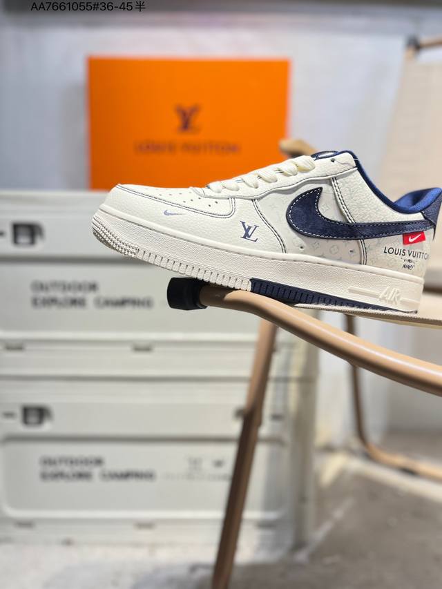 纯原头层版本# Lv X Nk Air Force 1'07 Low 空军一号低帮休闲板鞋 #定制皮料 原楦原纸板 纯正空军版型 高清洁度 内置全掌气垫Mz95