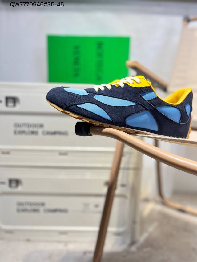 意大利奢侈品牌-宝缇嘉 葆蝶家-Bottega Veneta Orbit Flash Low Sneakers 轨道尼龙布系列系带低帮德训风薄底舒适休闲运动鞋“