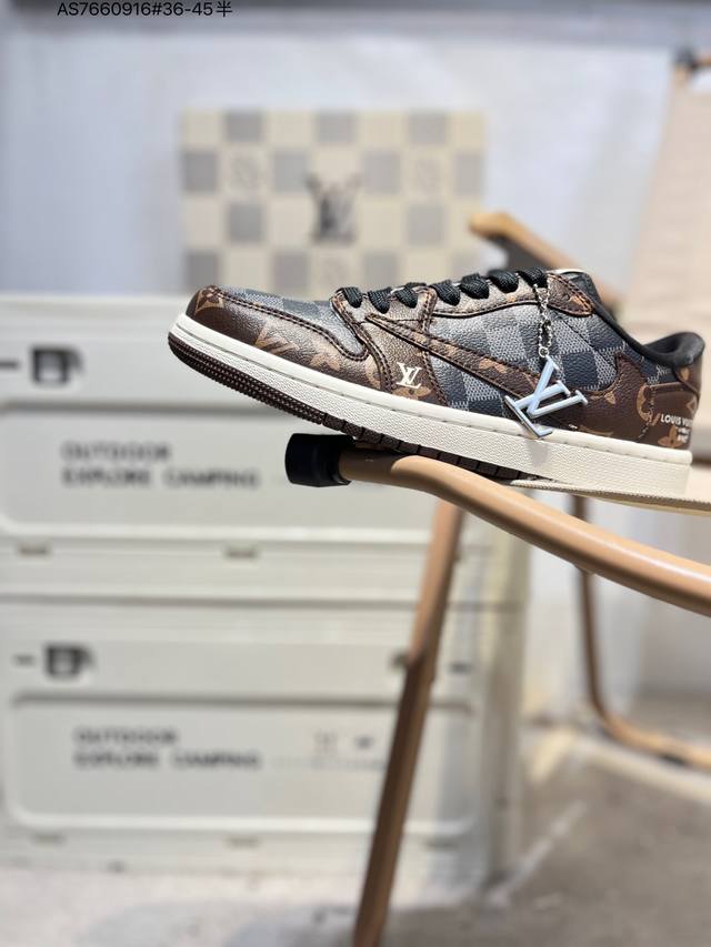 公司级头层皮Lv X 乔丹Air Jordan 1 Low Aj1低帮系列篮球鞋 官方同步配色 原装级产物 #拒绝公底 立体鞋型 细节完美 高清洁度Sc0601