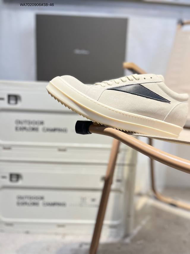 Rick Owens 复古百搭 时尚 舒适透气 耐磨 休闲鞋 市售最高版本 Rick Owens 瑞克 欧文斯 粗鞋带 低帮高街休闲运动板鞋 原鞋开发 独家私模