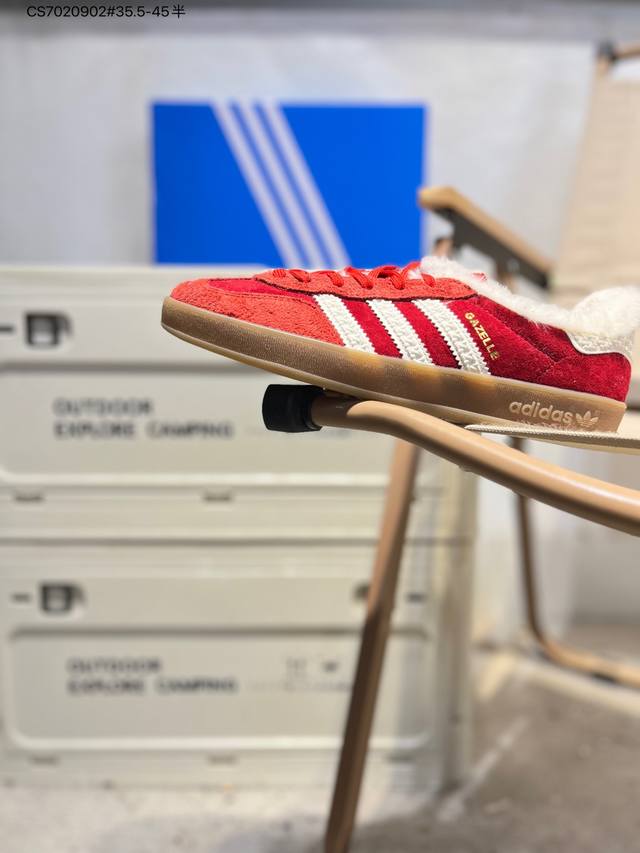 加毛款阿迪达斯Adidas Originals Gazelle Esquisite Gucci 德训 羚羊系列低帮复古百搭休闲运动板鞋 内里加毛保暖Ie 1 C
