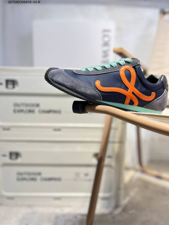 西班牙百年皮具奢华品牌 罗意威Loewe Ballet Runner Sneakers 芭蕾舞 系列阿甘复古风德训薄底百搭休闲运动鞋M816282Xb3 Qe7