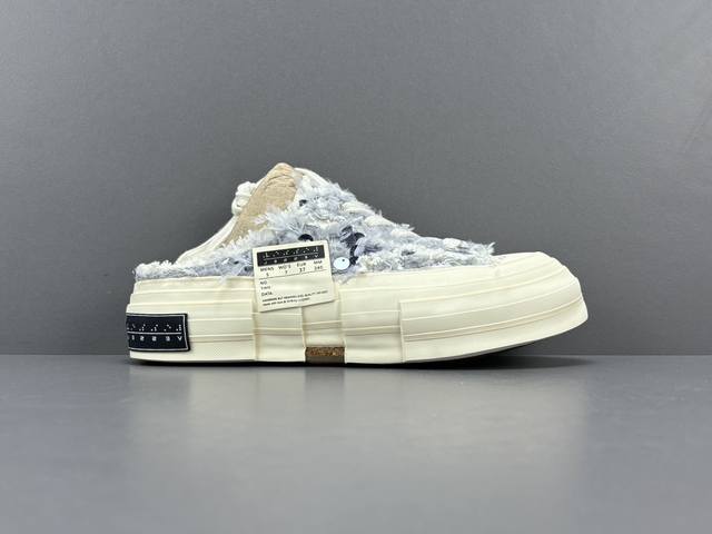 吴建豪系列 Xvessel 原厂一比一开发 长毛绒亮片半拖 低帮 灰色 女款 尺码35-39