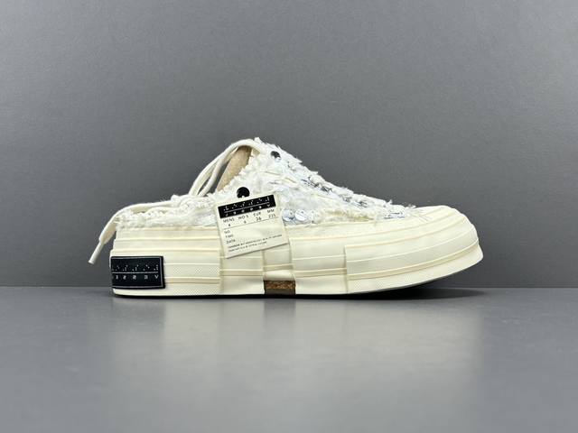 吴建豪系列 Xvessel 原厂一比一开发 长毛绒亮片半拖 低帮 白银 女款 尺码35-39