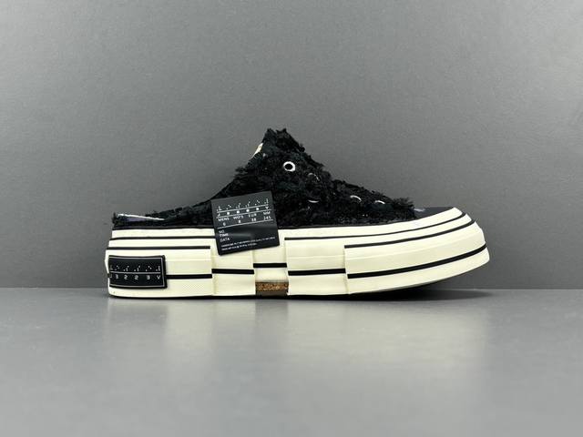 吴建豪系列 Xvessel 天鹅之曜 长毛绒亮片半拖 舒适 低帮 黑色 女款 尺码35-39