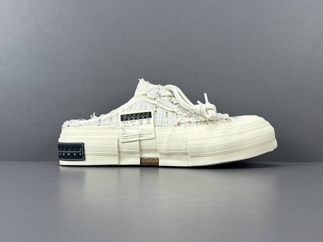 吴建豪系列 Xvessel G.O.P. Slip On White Tweed 小香风 帆布 低帮 男女同款 白粉34-45