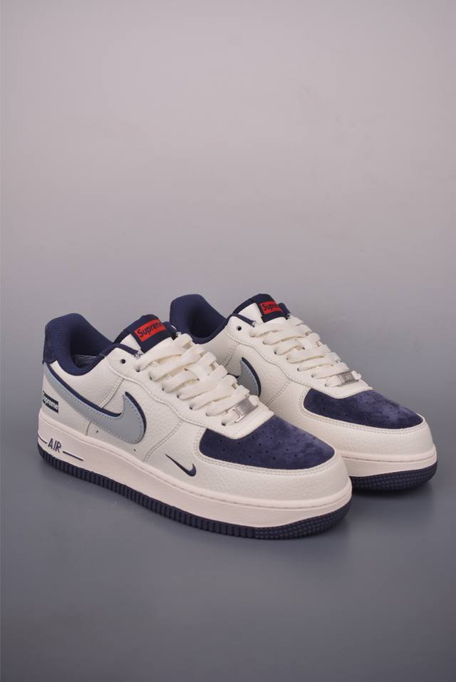 Nike Air Force 1 Low Supreme联名 原楦头原纸板 打造纯正空军版型 专注外贸渠道 全掌内置蜂窝气垫 原盒配件 原厂中底钢印、拉帮完美