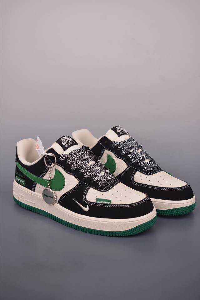 Nike Air Force 1 Low Supreme联名 原楦头原纸板 打造纯正空军版型 专注外贸渠道 全掌内置蜂窝气垫 原盒配件 原厂中底钢印、拉帮完美