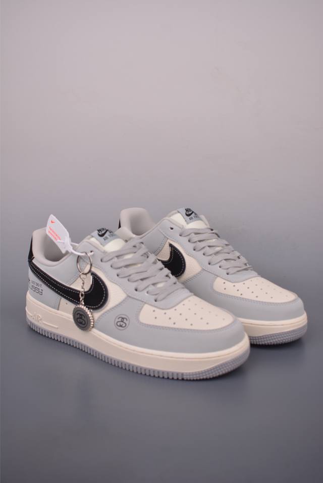 Nike Air Force 1 Low Stussy联名 原楦头原纸板 打造纯正空军版型 专注外贸渠道 全掌内置蜂窝气垫 原盒配件 原厂中底钢印、拉帮完美 官