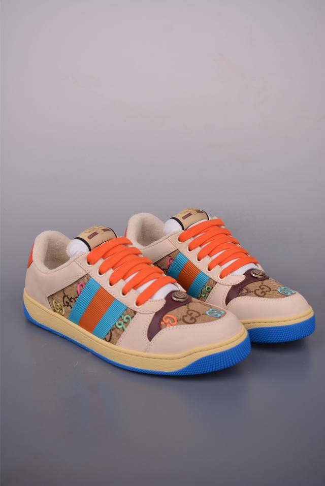 Gucci 古驰 Screener 运动休闲时装奢侈品系列 Gg珐琅扣 擦脏做旧小脏鞋 纯原级别 历时三个月原版一比一开发 市面所售最强一梯队 全新升级二十多处