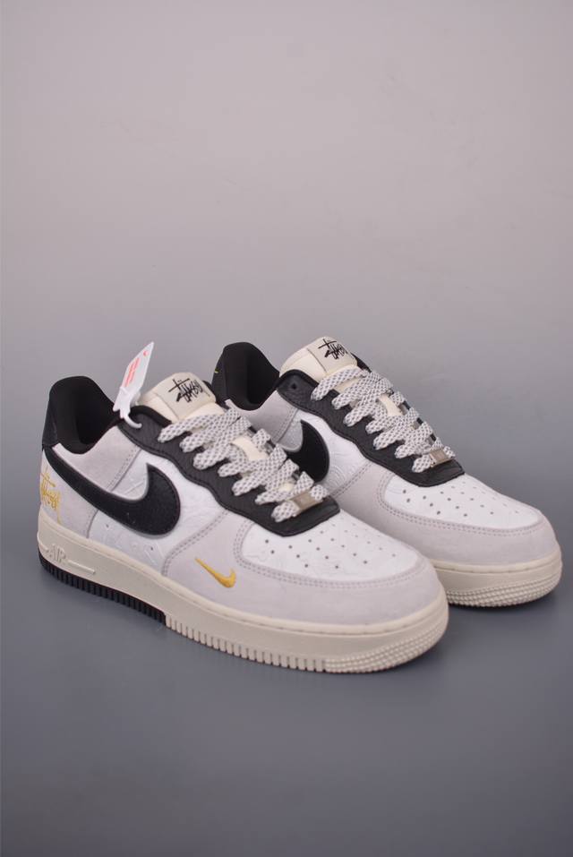 Nike Air Force 1 Low 斯图西联名 原楦头原纸板 打造纯正空军版型 专注外贸渠道 全掌内置蜂窝气垫 原盒配件 原厂中底钢印、拉帮完美 官方货号
