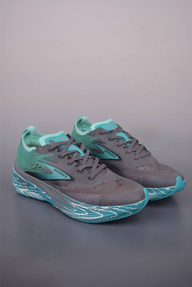 Brooks 布鲁克斯 Hyperion Elite 4 Pb 超弹轻盈跑步鞋 实拍首发 低帮透气缓震支撑休闲运动慢跑鞋 采用改进工程空气网眼组合热熔工艺 鞋面