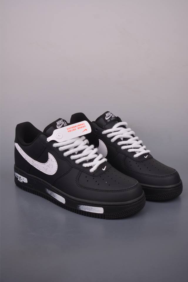 Nike Air Force 1 Low 黑白泼墨勾 原楦头原纸板 打造纯正空军版型 专注外贸渠道 全掌内置蜂窝气垫 原盒配件 原厂中底钢印、拉帮完美 官方货号