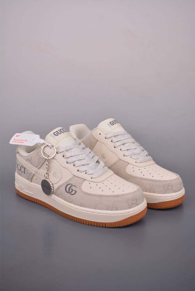 Nike Air Force 1 Low Gucci联名 原楦头原纸板 打造纯正空军版型 专注外贸渠道 全掌内置蜂窝气垫 原盒配件 原厂中底钢印、拉帮完美 官方