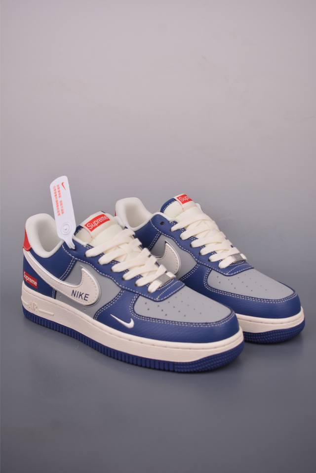 Nike Air Force 1 Low Supreme联名 原楦头原纸板 打造纯正空军版型 专注外贸渠道 全掌内置蜂窝气垫 原盒配件 原厂中底钢印、拉帮完美