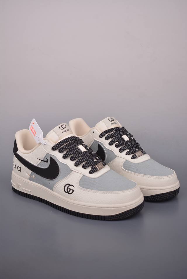 Nike Air Force 1 Low Gucci联名 原楦头原纸板 打造纯正空军版型 专注外贸渠道 全掌内置蜂窝气垫 原盒配件 原厂中底钢印、拉帮完美 官方