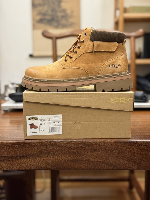 新货美国人气户外品牌-科恩Keen Jasper Rocks Sp贾斯珀都市户外休闲马丁靴系列25Ss秋冬季新款 原楦型开发纸版#采用固色翻毛皮鞋面材质#内嵌高