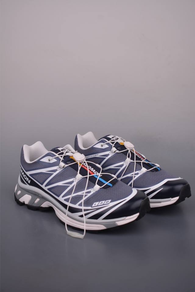 法国户外品牌-萨洛蒙 Salomon Xt-6 探索者系列 纯原版本 潮流越野机能户外休闲运动跑步鞋 采用透气网布与防护皮革组合鞋面材质 牛角扣系带开合 欧索莱