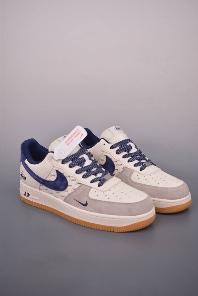 Nike Air Force 1 Low 斯图西联名 原楦头原纸板 打造纯正空军版型 专注外贸渠道 全掌内置蜂窝气垫 原盒配件 原厂中底钢印、拉帮完美 官方货号