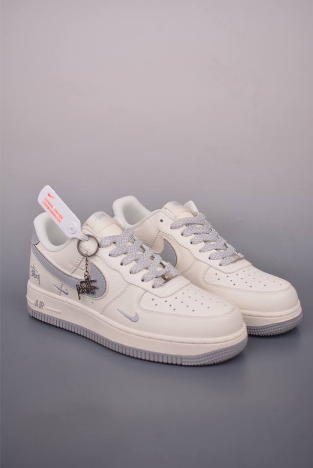 Nike Air Force 1 Low 斯图西联名 原楦头原纸板 打造纯正空军版型 专注外贸渠道 全掌内置蜂窝气垫 原盒配件 原厂中底钢印、拉帮完美 官方货号