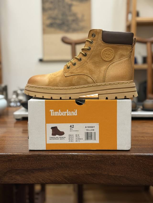 新货Timberland添柏岚 天伯伦户外高帮休闲大黄靴系列 #广东大厂品质 原盒原包装 #25Ss新款 时尚潮流搭配 面料采用意大利顶级磨砂细纹牛皮 搭配防臭