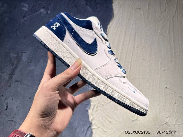 新品上市实拍 Air Jordan 1 Low 低帮 蓝柠檬 Aj1 乔丹1代 Aj1 乔1 低邦 蓝黄拼接 乔丹篮球鞋系列 鞋身采用蓝色皮革勾勒轮廓，明黄色注