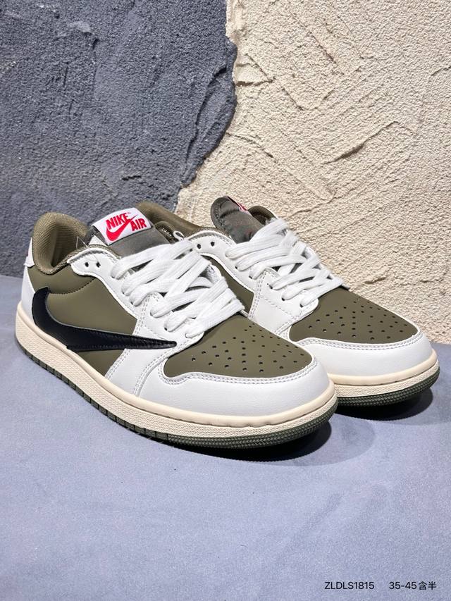 Travis Scott X Fragment Design X Air Jordan Aj1 Low Og Sp 三方联名闪电倒钩2.0低帮 白蓝黑 Dm78