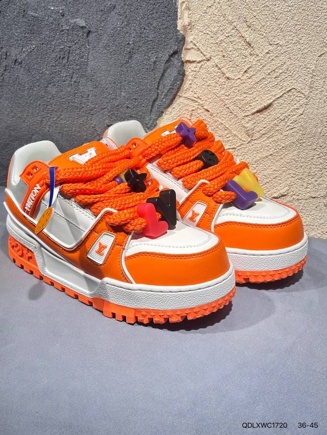 新品上市实拍 全新Lv路易威登Louis Vuitton Trainer Sneaker Low休闲运动文化百搭篮球板鞋Qdlxwc1720