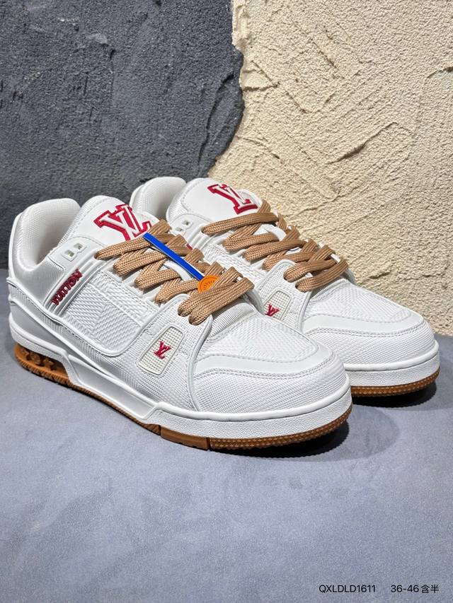 新品上市实拍 全新Lv路易威登Louis Vuitton Trainer Sneaker Low休闲运动文化百搭篮球板鞋Qxldld1611