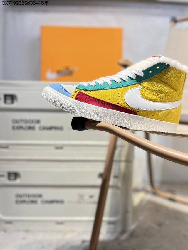 加毛款# Nk Blazer Low‘77 Vntg 经典百搭低帮开拓者休闲运动板鞋 真硫化铝楦制作 原厂布料拼接 独家裁片完美鞋型 台湾进口猪八皮 原盒真标