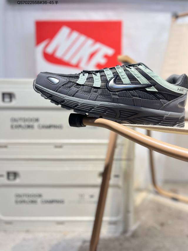 耐克 Nike P-6000 Laser Blue 复古科技个性运动老爹鞋。该鞋款鞋面采用纵横交错的覆面，重现 0 年代跑鞋风格，同时搭配缓震鞋垫，带来舒适的步