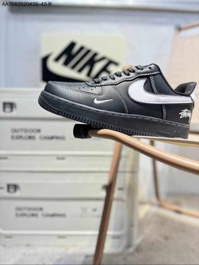 斯图西 X Nk Air Force 1'07 Low 空军一号低帮休闲板鞋 #定制皮料 原楦原纸板 纯正空军版型 高清洁度 内置全掌气垫Dd1982 Aa76